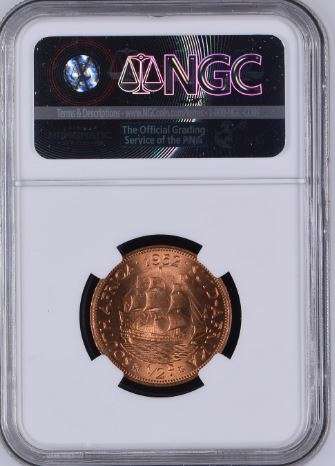 1952 Half Penny NGC graded MS65RD !! Second finest known at NGC !!
