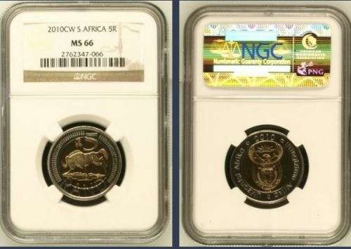 2010 "oom Paul" R5 with Coin World mintmark NGC graded MS66 !!