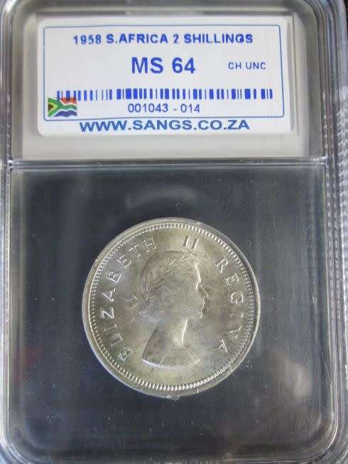 1958 Two Shillings SANGS graded MS64!!
