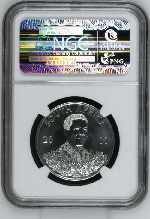 **MS69** 2014 MANDELA Protea Silver R1 NGC graded MS69!! With Mandela color label!
