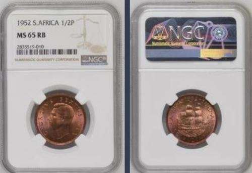 1952 HALF PENNY NGC GRADED MS65RB !! SECOND FINEST KNOWN !!!