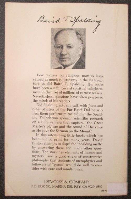 Baird T. Spalding As I Knew Him by  David Bruton