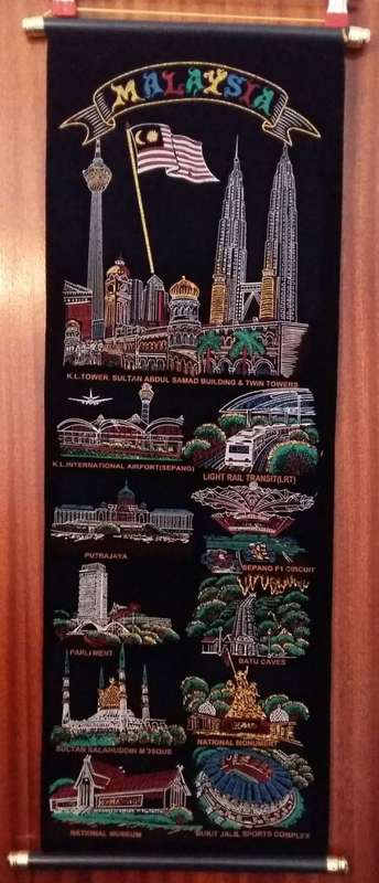 Malaysia Landmarks Scroll Wall Hanging Souvenir