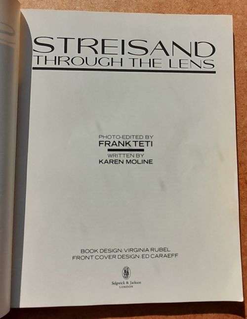 Streisand, Through the Lens by Frank Teti with Karen Moline - FIRST EDITION