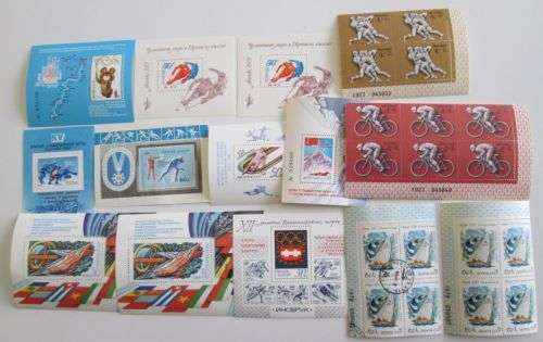 Russia miniature sheets and sheets, sports related, including the popular Misha (Mishka) the bear
