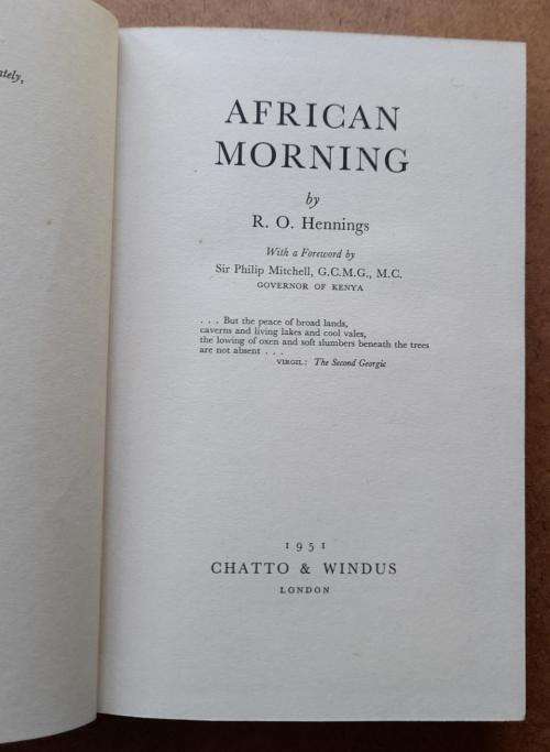 African Morning by R.O. Hennings  - 1951 First Edition