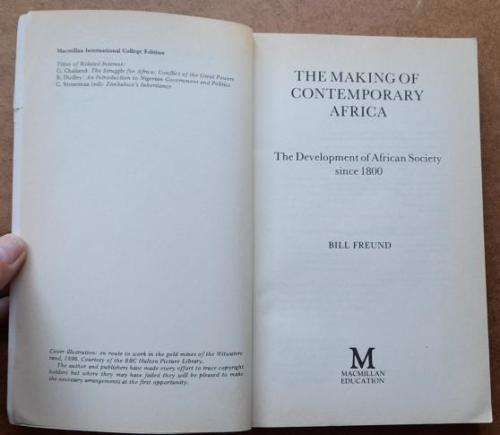 The Making of Contemporary Africa, The Development of African Society since 1800, Bill Freund