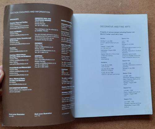 Two Stephan Welz & Co. Decorative and Fine Arts, and Jewels Sotheby`s Catalogues