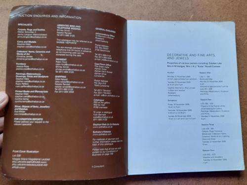 Two Stephan Welz & Co. Decorative and Fine Arts, and Jewels Sotheby`s Catalogues