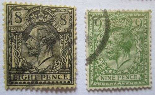 1912-1913 King George V Set of 15 Stamps + extras