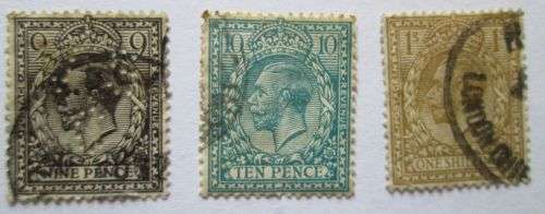 1912-1913 King George V Set of 15 Stamps + extras