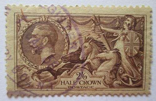 1934 Great Britain re-engraved King George V Seahorse Waterlow & Sons Stamps 2/6 & 5/-