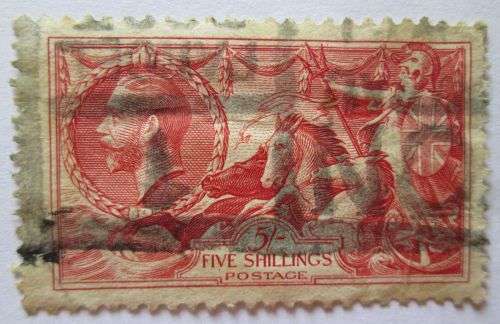 1934 Great Britain re-engraved King George V Seahorse Waterlow & Sons Stamps 2/6 & 5/-