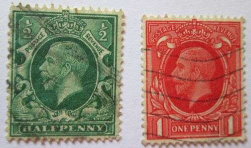 Great Britain 1924-1928 King George V Set of 12 Stamps+ 2 extra