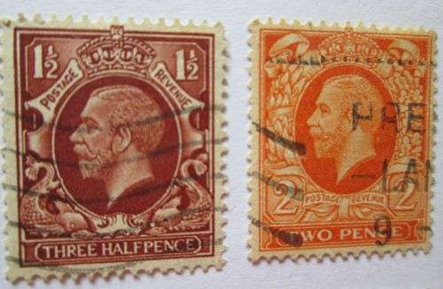 Great Britain 1924-1928 King George V Set of 12 Stamps+ 2 extra