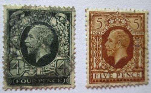 Great Britain 1924-1928 King George V Set of 12 Stamps+ 2 extra