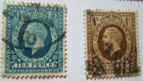 Great Britain 1924-1928 King George V Set of 12 Stamps+ 2 extra