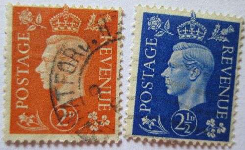 1937-1939 Great Britain King George VI Set 21 Stamps (some doubles)
