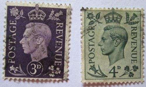 1937-1939 Great Britain King George VI Set 21 Stamps (some doubles)