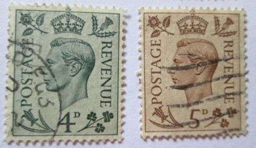 1937-1939 Great Britain King George VI Set 21 Stamps (some doubles)