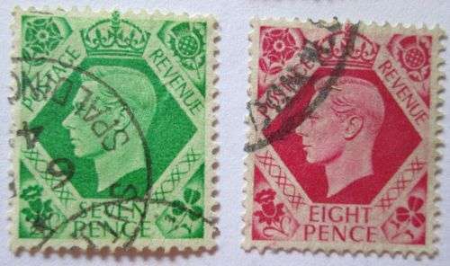 1937-1939 Great Britain King George VI Set 21 Stamps (some doubles)