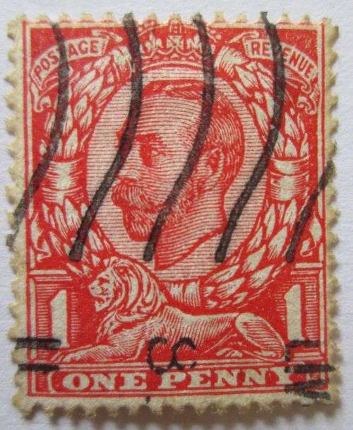 Great Britain 1912 King George V, 4 Stamps Including 1P with Few Shadows on the Lion