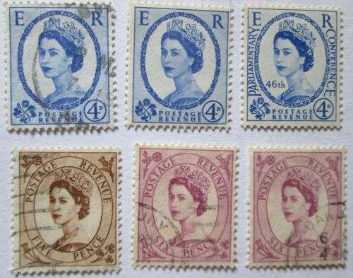 1955 - 1958 Great Britain Queen Elizabeth II - Set of 18 + Extras, 42 Stamps in Total