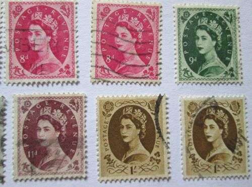1955 - 1958 Great Britain Queen Elizabeth II - Set of 18 + Extras, 42 Stamps in Total