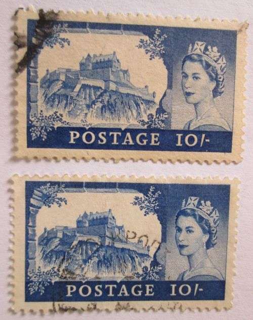 1959 - 1968 Great Britain Castles Queen Elizabeth II Lot of 16 Stamps, 2/6, 5S, 10S, 1pound
