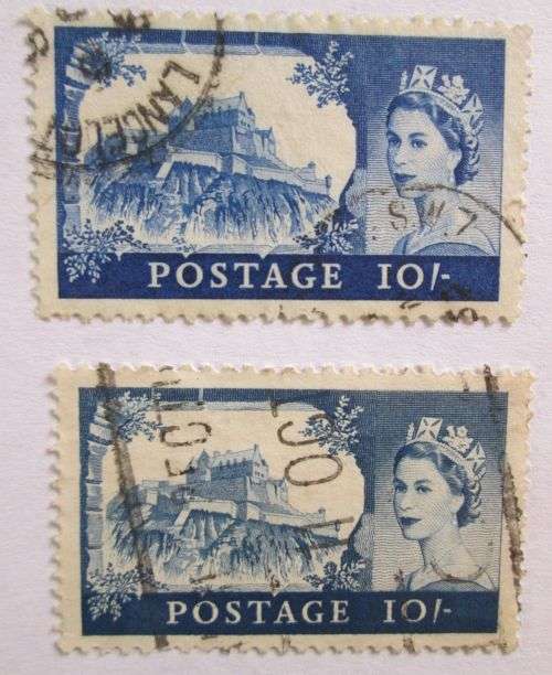 1959 - 1968 Great Britain Castles Queen Elizabeth II Lot of 16 Stamps, 2/6, 5S, 10S, 1pound