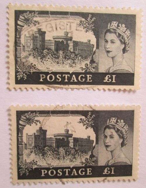 1959 - 1968 Great Britain Castles Queen Elizabeth II Lot of 16 Stamps, 2/6, 5S, 10S, 1pound