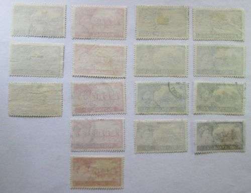 1959 - 1968 Great Britain Castles Queen Elizabeth II Lot of 16 Stamps, 2/6, 5S, 10S, 1pound