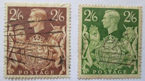 Great Britain 1939-1948 King George VI Set 6 Stamps