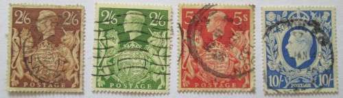 Great Britain 1939-1949 King George VI Set 4 Stamps
