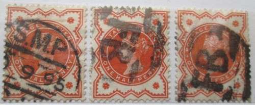 Great Britain Queen Victoria 1860-1881, Collection 34 Stamps 1p Lilac, 1/2P Orange, 1P Post&Rev, 4d