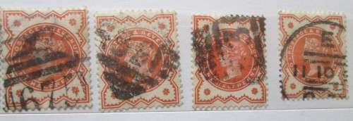 Great Britain Queen Victoria 1860-1881, Collection 34 Stamps 1p Lilac, 1/2P Orange, 1P Post&Rev, 4d