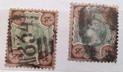 Great Britain Queen Victoria 1860-1881, Collection 34 Stamps 1p Lilac, 1/2P Orange, 1P Post&Rev, 4d