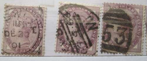 Great Britain Queen Victoria 1860-1881, Collection 34 Stamps 1p Lilac, 1/2P Orange, 1P Post&Rev, 4d