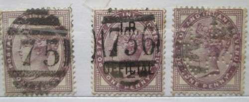Great Britain Queen Victoria 1860-1881, Collection 34 Stamps 1p Lilac, 1/2P Orange, 1P Post&Rev, 4d