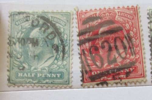 Great Britain King Edward VII Lot 1902-1912 Lot 14 Stamps incl.1902 1S single & pair! & Overprints
