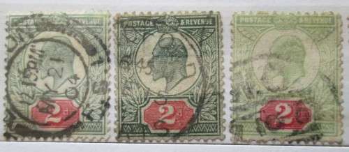 Great Britain King Edward VII Lot 1902-1912 Lot 14 Stamps incl.1902 1S single & pair! & Overprints