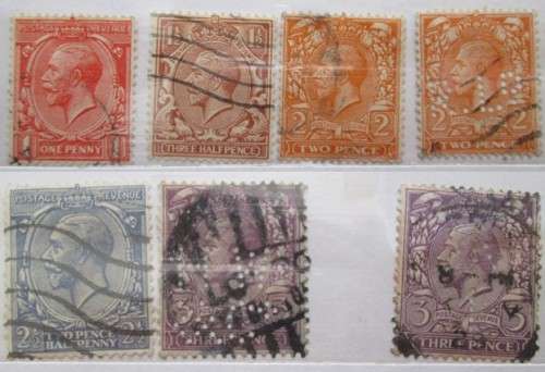 Great Britain King George V Set of 36 Stamps 1912-1933