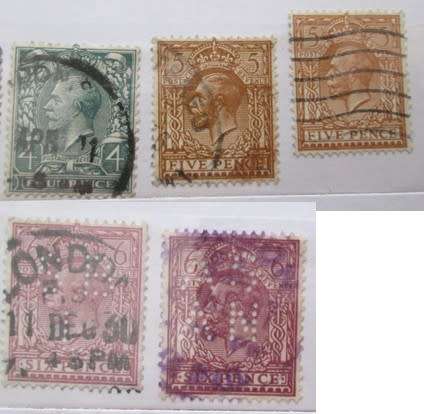 Great Britain King George V Set of 36 Stamps 1912-1933