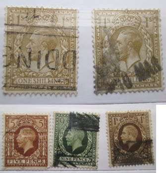 Great Britain King George V Set of 36 Stamps 1912-1933