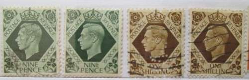 Great Britain King George VI 1937 - 1951 Lot of 56 Stamps, some with Perfins