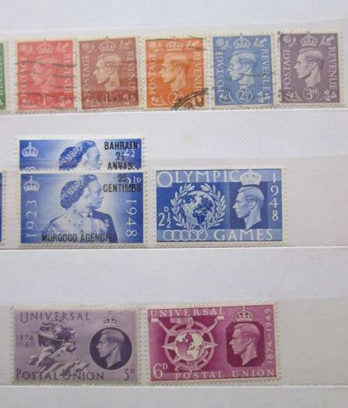 Great Britain King George VI 1937 - 1951 Lot of 56 Stamps, some with Perfins
