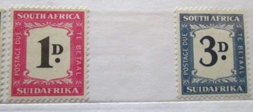 Union of South Africa Postage Due & Official Stamps (Reading Down) Singles 1914-1961