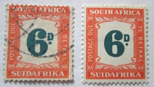 Union of South Africa Postage Due & Official Stamps (Reading Down) Singles 1914-1961
