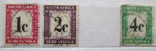 Union of South Africa Postage Due & Official Stamps (Reading Down) Singles 1914-1961