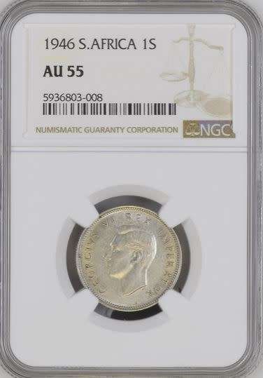 1946 Shilling NGC graded AU55 !!